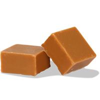 Two pieces of Russian fudge on a white background