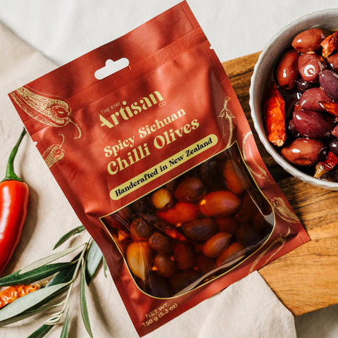 Kiwi Artisan Spicy Sichuan Chilli Olives - 150g