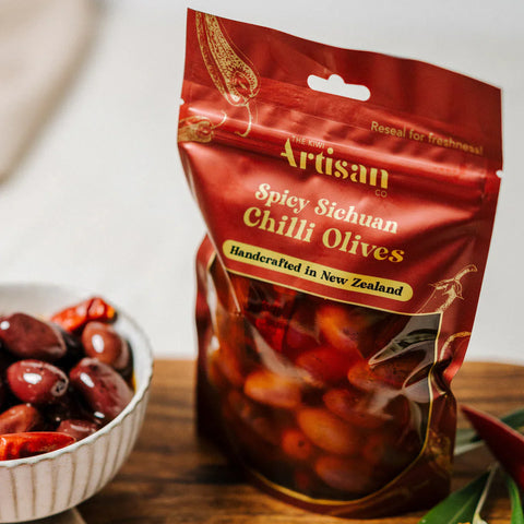 Kiwi Artisan Spicy Sichuan Chilli Olives - 150g