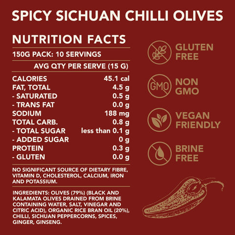 Kiwi Artisan Spicy Sichuan Chilli Olives - 150g